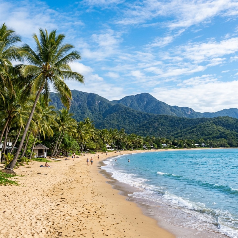 Cairns tropical coast background watermark