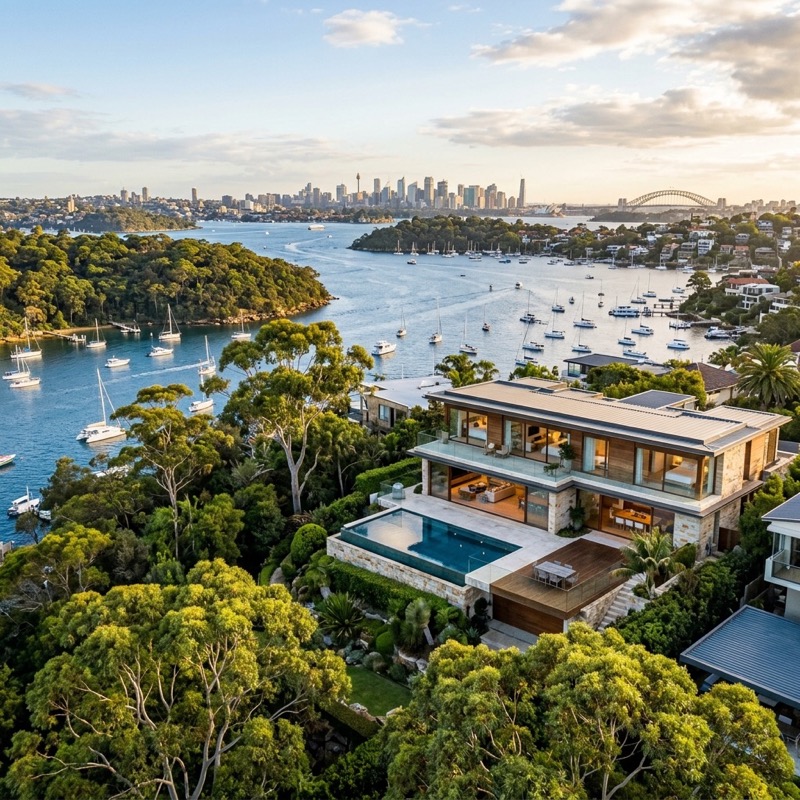 North Shore Sydney harbour views background watermark