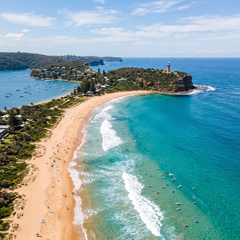 Northern Beaches Sydney coastline background watermark